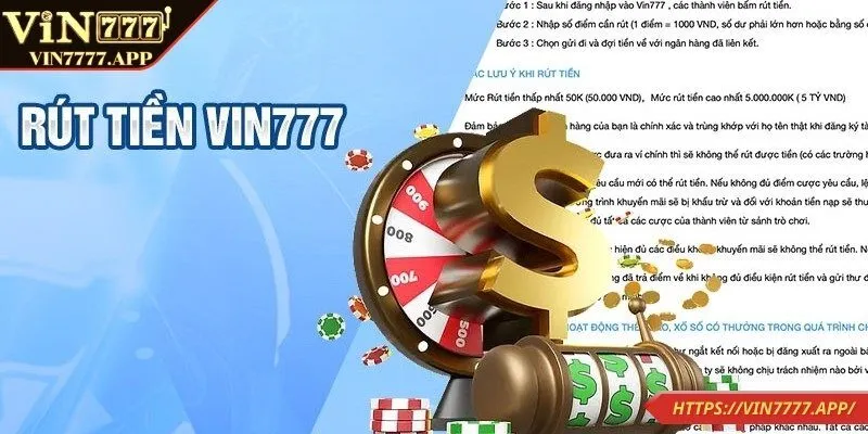 Quy trình rút tiền VIN777 chi tiết với các phương thức phổ biến